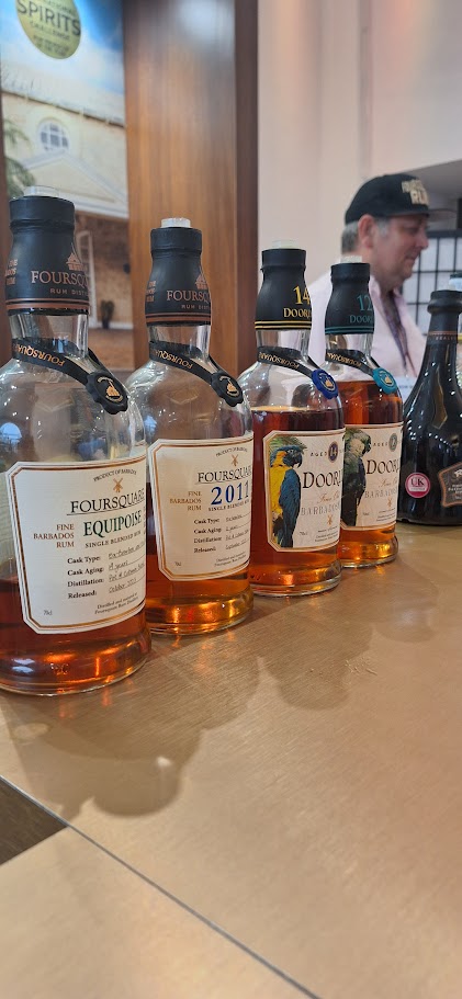 Line up of Foursquare bottles at The Rum Show London
