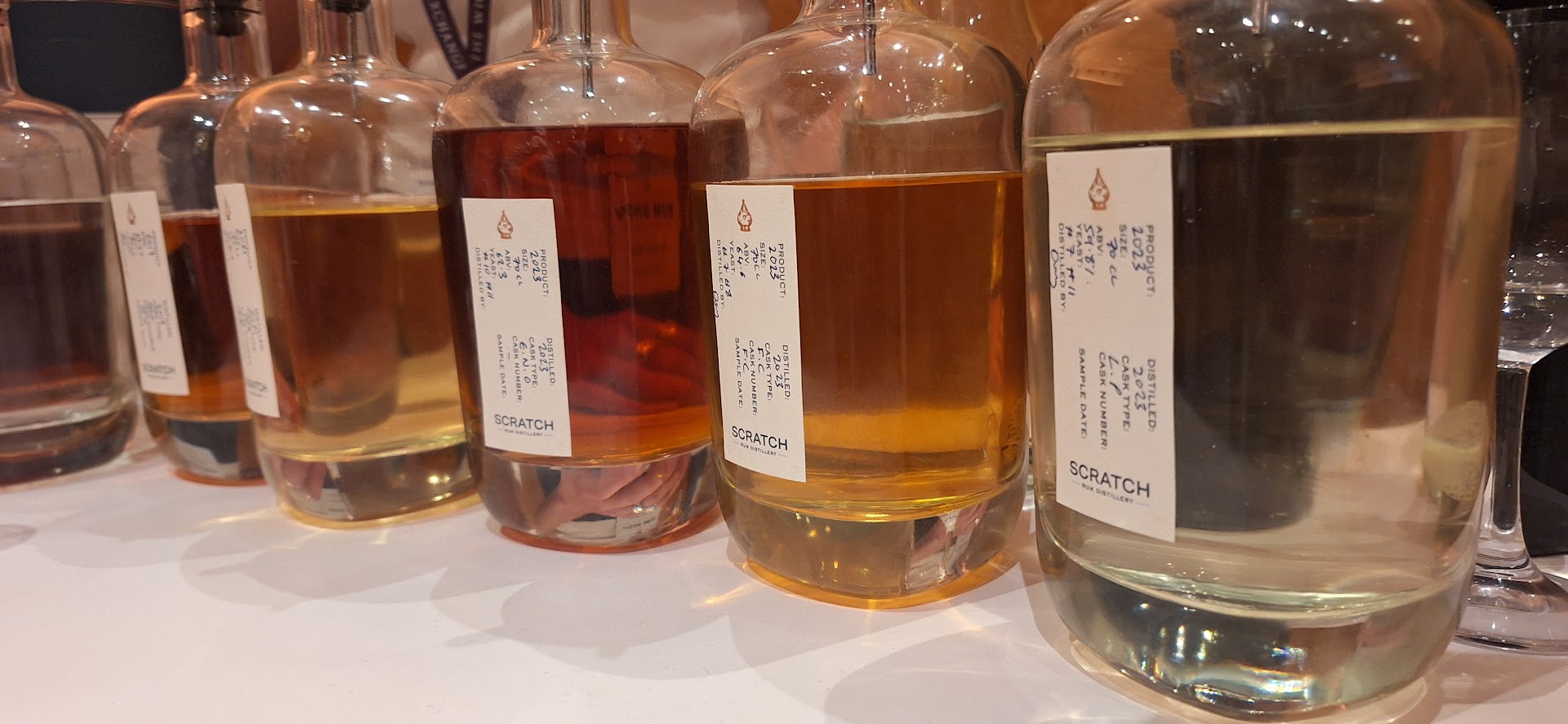 Scratch British Rum bottles close up at The Rum Show London