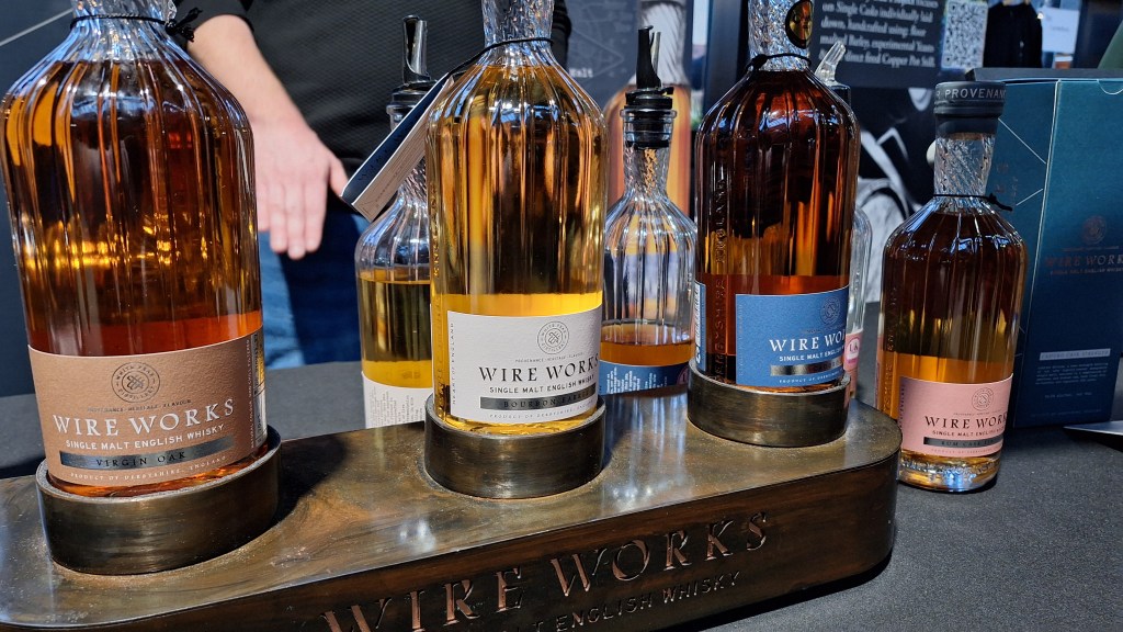Wire Works bottles on display at English Whisky Festival 2024