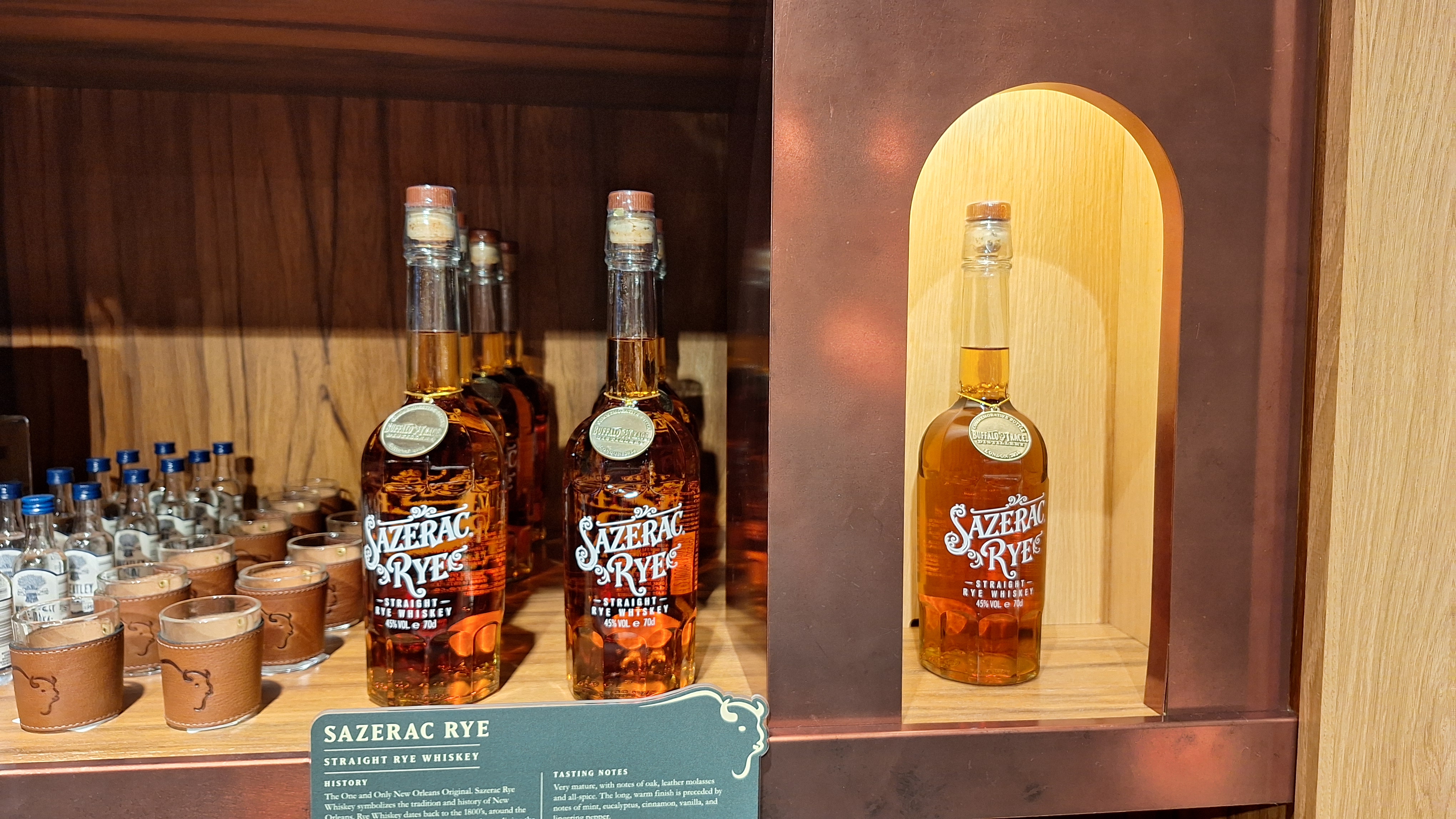 Sazerac bottles at Buffalo Trace London