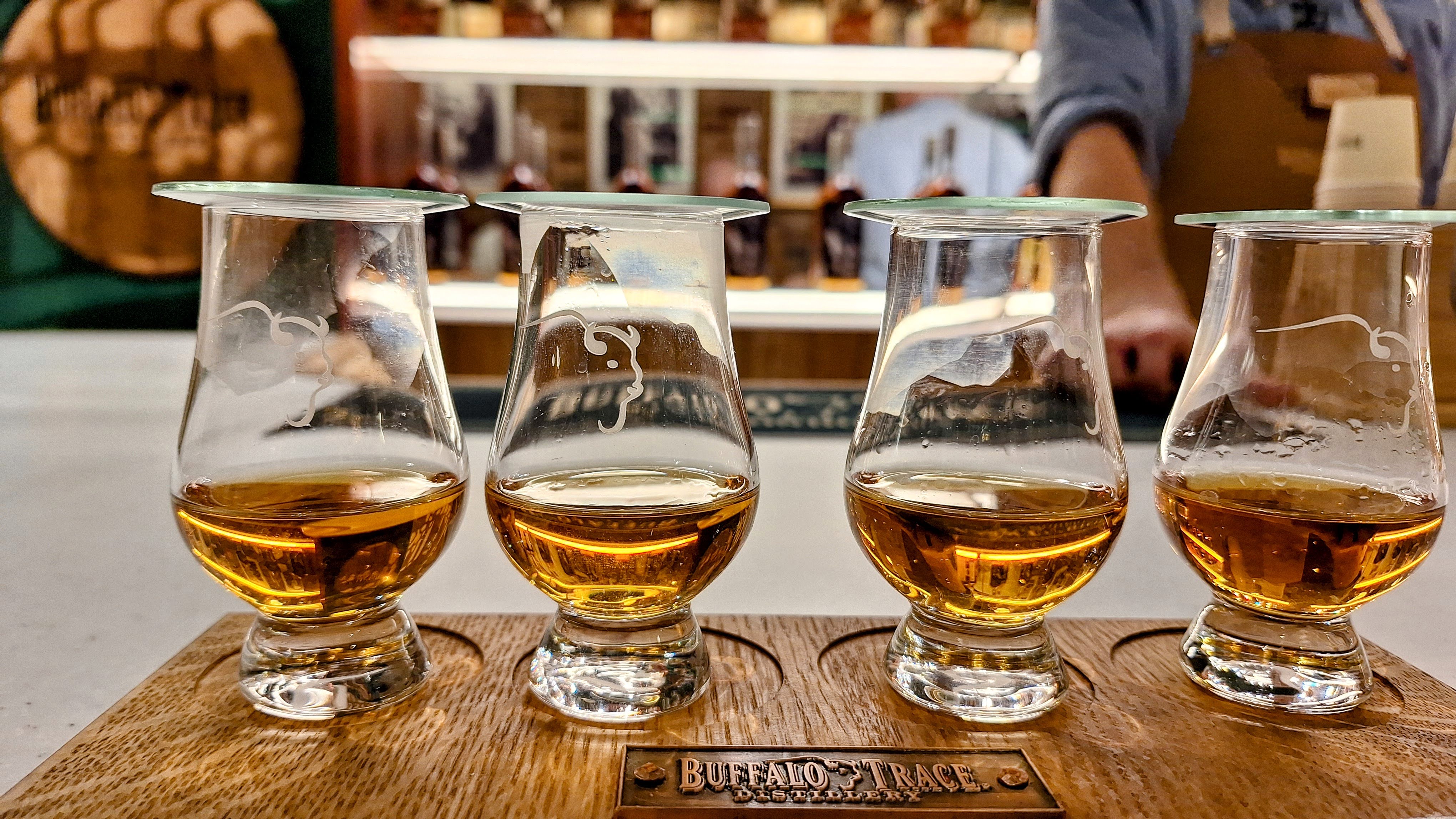 Buffalo Trace London samples on table