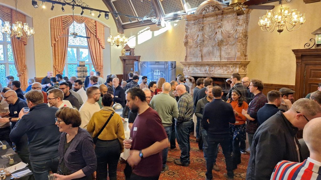 An end of day image of Harrow Whisky festival with many guests