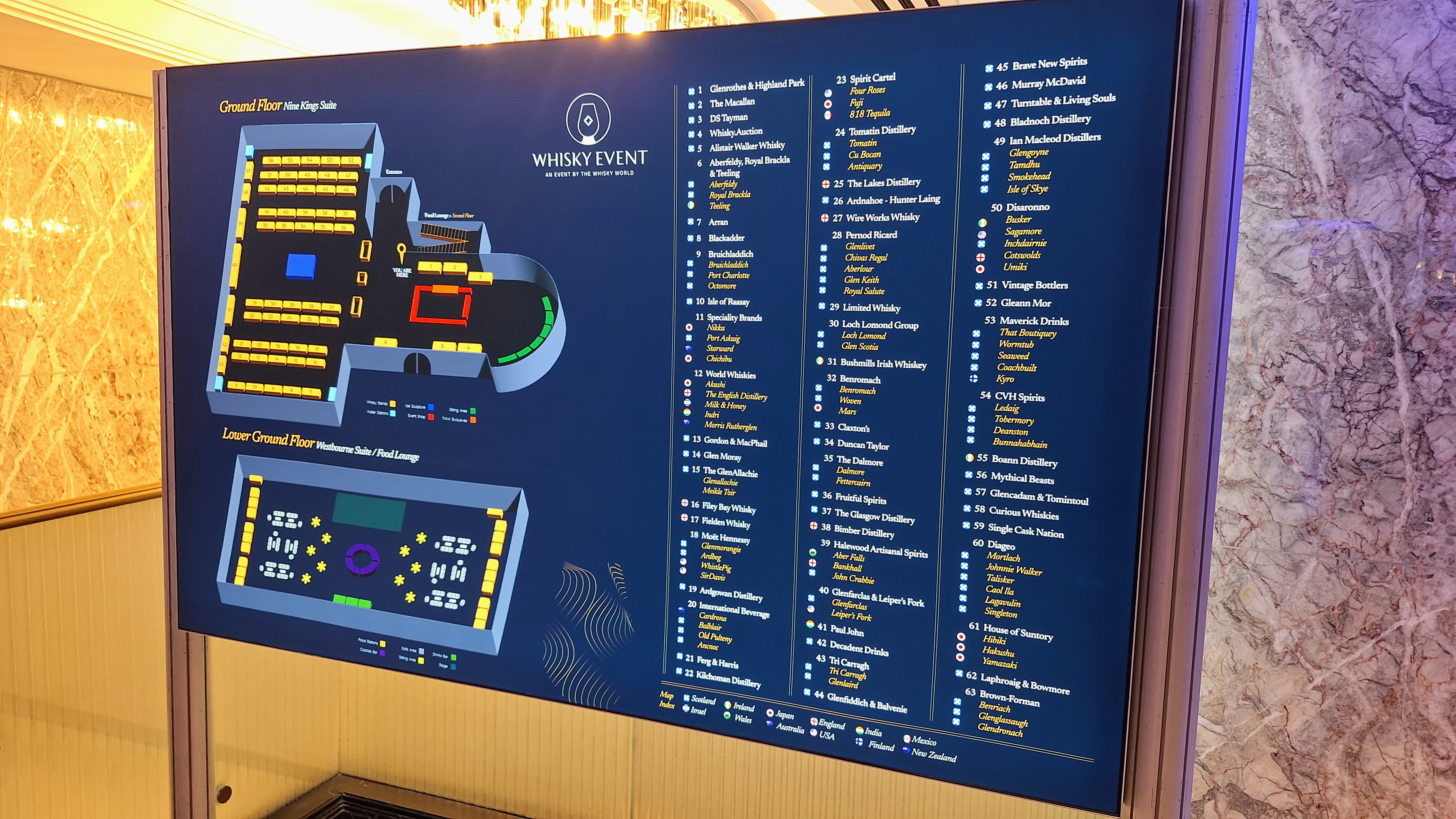 The map of the whisky event showing all stands and exhibitors
